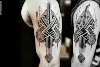 create unique custom geometric tattoo design
