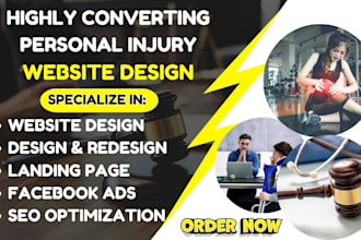 design personal injury website landing page  attorney website law firm website