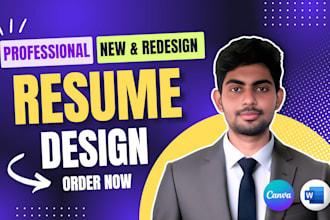 design modern, professional resume, CV, portfolio in canva