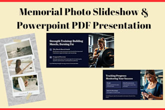 create memorial photo slideshow and powerpoint PDF presentation