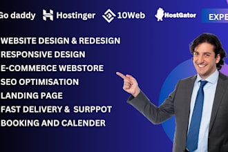 migrate, design wordpress website on hostinger, hostgator, godaddy, and 10web