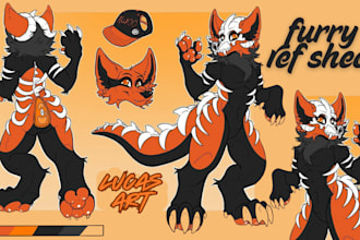 draw furry reference sheet fursona character furry art character reference sheet