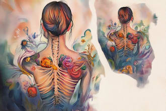 create your watercolor custom tattoo design and illustration