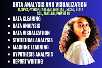 do statistics,data analysis in spss,python,minitab,r,stata,excel,tableau,sql