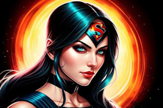 design an awesome superhero character art