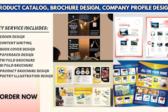design promotional product catalog, brochure, magazine, company profile, booklet
