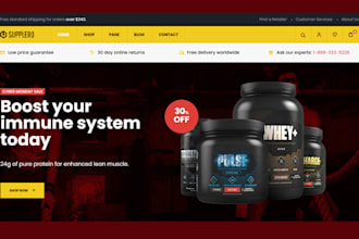 design private label supplement shopify store ecommerce supplement shopify store