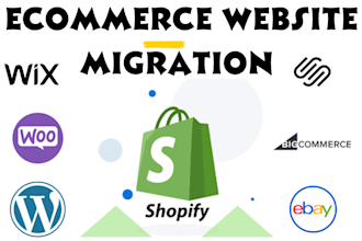 migrate wix wordpress bigcommerce squarespace weebly store to shopify store