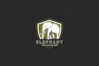 design elephant, animal, wildlife, mascot, creative, modern and minimal logo