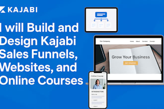 build and design kajabi sales funnels, kajabi websites, and kajabi online course