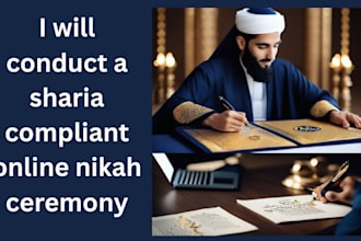 conduct a sharia compliant online nikah with witness and wali provided