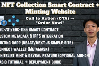 develop an nft smart contract and minting website on ethereum, polygon, or bsc
