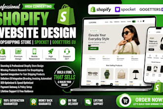 build shopify website design shopify dropshipping store spocket gogetters eu