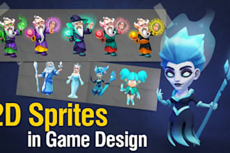 draw 2d sprite sheet, animation, pixel game character, tileset asset