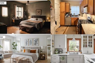 do 3d interior design, virtual staging, virtual renovation, 3d rendering