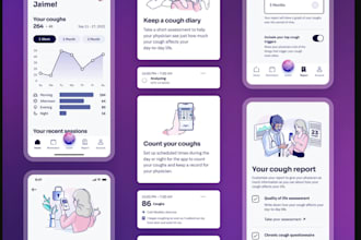 develop cough app, cough counting app, ai health diary app, safe security app