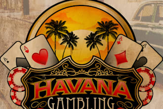 create an awesome vintage poker logo and poker chip design with social media kit