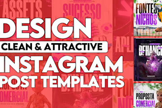 design clean and creative instagram and linkedin post and templates