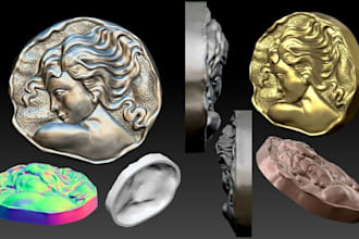 sculpt 3d coin model, 3d face model 3d cnc bas relief medallion stl pendant
