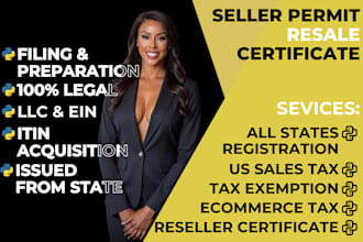 acquire us sales tax permit, seller permit, resale certificate in all states