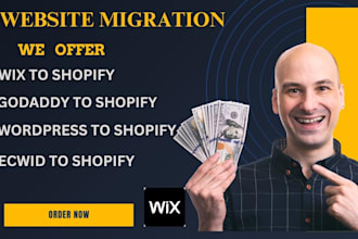 migrate godaddy, wix, wordpress, website to any ecommerce store