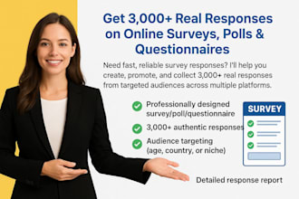 get 3000 responses on online survey forms, polls and questionnaire