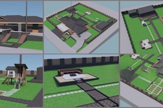 design backyard front yard garden pool patio deck terrace 3d landscape rendering