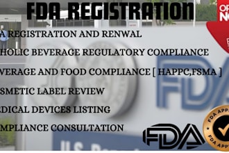 fda registration, food drug compliance, product listing and 510k documentation