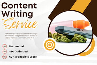 write SEO optimized cbd, cannabis, vape, health, and website content that ranks