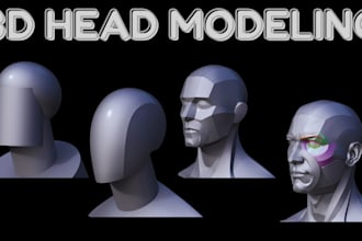create high realistic 3d head, 3d face portrait, 3d bust, 3d model for printing