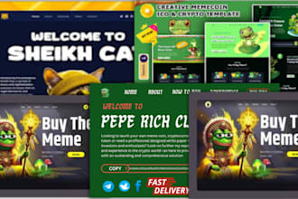 build crypto website meme coin website crypto token website  landing page meme
