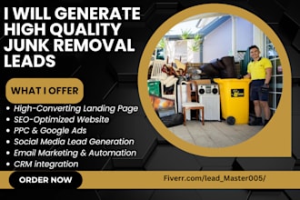 generate high quality junk removal leads junk removal landing page snow removal
