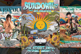design music concert poster, festival event flyer, or tour promo
