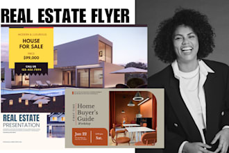 design professional real estate flyer bifold trifold brochure banner design