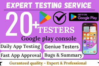 provide 12 testers or 20 app testers for google play console closed testing