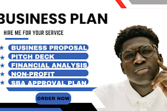 write an investor business plan, proposal, pitch deck, financial analysis
