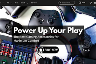 design 7 figure game accessories shopify video game store gaming product website