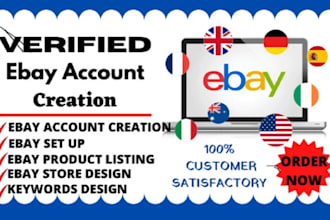 create a USA ebay account with llc, ein, and ebay store