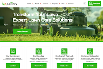design lawn care website landscaping gardening snow removal cleaning website