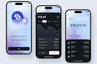 crypto wallet app, and blockchain app UI design exchange wallet app, crypto app