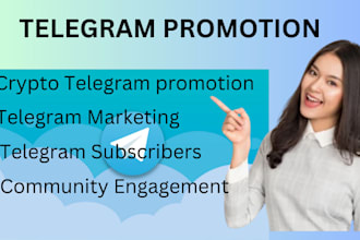 promote telegram group, crypto telegram channel to real and active subscribers