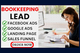 generate highly converting tax lead bookkeeping lead and account landing page