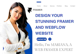 design, develop website with webflow or framer, figma to framer, webflow website