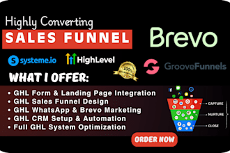 setup ghl forms sales funnel whatsapp and brevo marketing CRM and automation