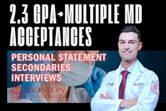 help brainstorm and edit medical school personal statement and apps