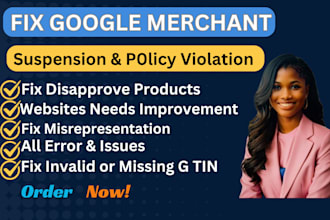 fix google merchant center suspension and misreprevsentation