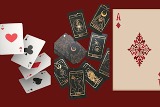 do custom card game design board game illustrations tarot, oracle