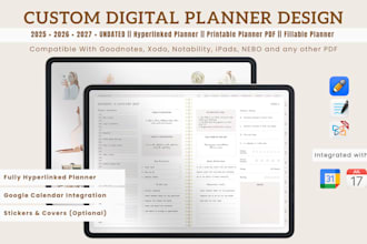 etsy digital planner, hyperlinked planner, etsy digital product, digital journal
