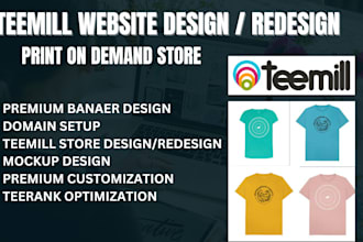 design teemill store print on demand website pod store product mock up design