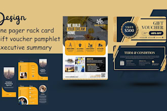 design a one pager, rack card, gift voucher or pamphlet executive summary